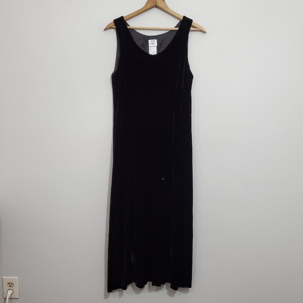 Vintage Laura Ashley Silk Blend Velveteen Maxi Dress